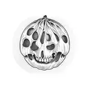 grapefruit with skelleton hand tattoo design idea