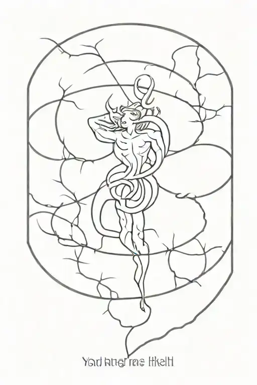 you drag me to hell, and I beckon you to heaven tattoo design idea