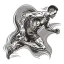 a human running a marathon tattoo design idea