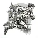 a human running a marathon tattoo design idea