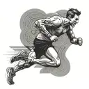 a human running a marathon tattoo design idea