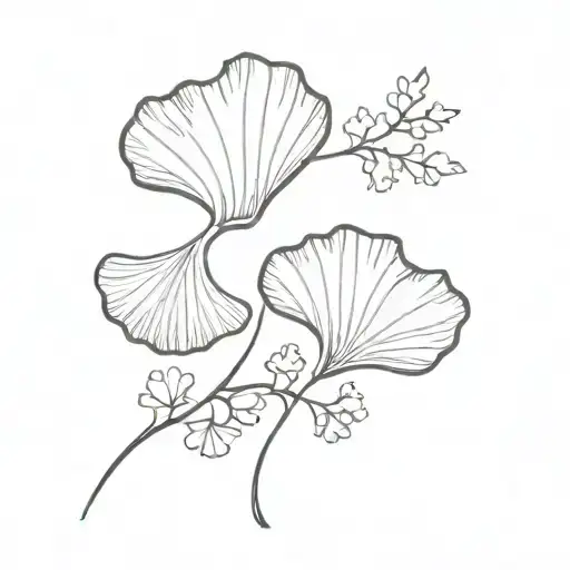 ginkgo moon tattoo design idea