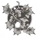 ginkgo moon  tattoo design idea