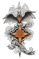 trishul with wings and maha mritunjay mantra tattoo design idea