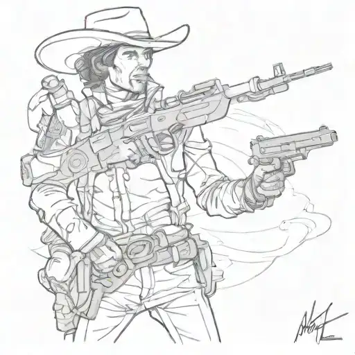 space cowboy  tattoo design idea