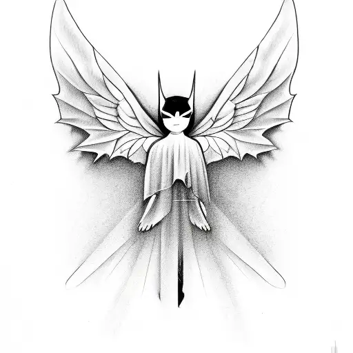 abstract bat bird butterfly biblically accurate angel line work words tattoo design idea