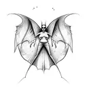 abstract bat bird butterfly biblically accurate angel line work words tattoo design idea