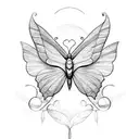 abstract butterfly biblically accurate angel line work words tattoo design idea