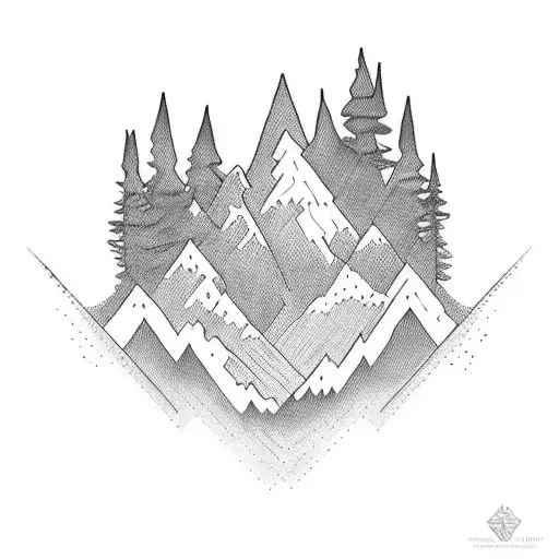 The centerpiece of the tattoo could be a majestic mountain range, with intricate details showcasing the beauty of nature tattoo design idea