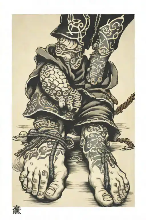 His feet are domain expansion tattoo design idea