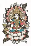 lotus flower maa durga tattoo design idea