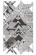 aztec geometric pattern inspired tattoo design idea