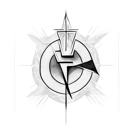 Christian Cross with lightning and a Lebanese connection  tattoo design idea