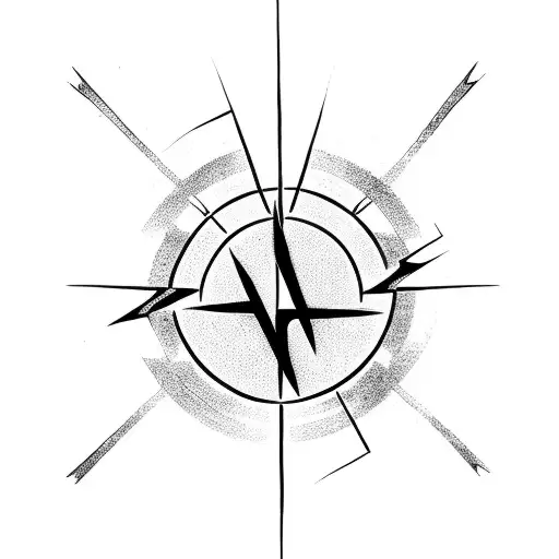 Christian Cross with a big lightning bolt going through veins tattoo design idea