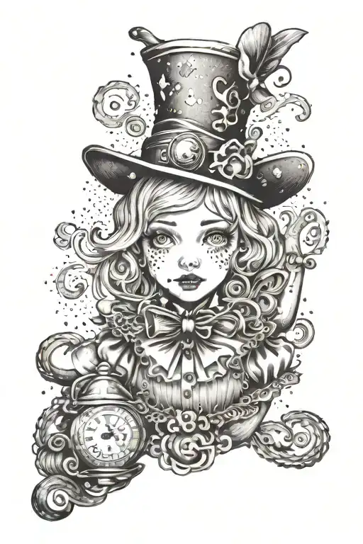 Alice in Wonderland tattoo design idea