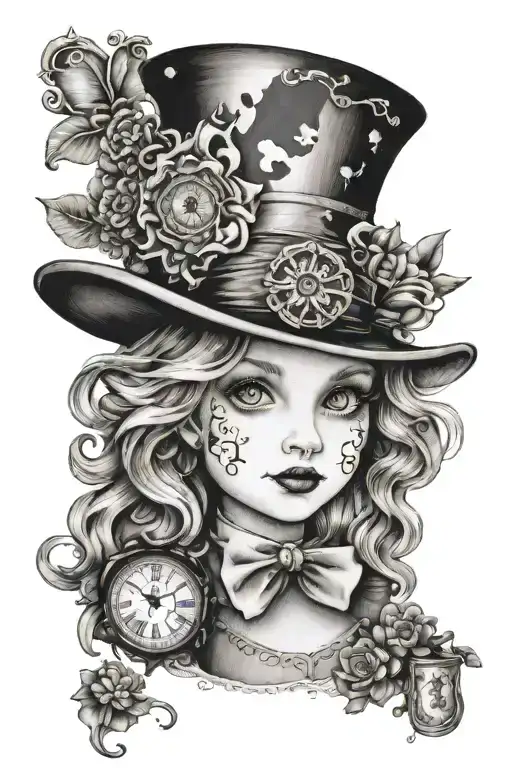 Alice in Wonderland tattoo design idea