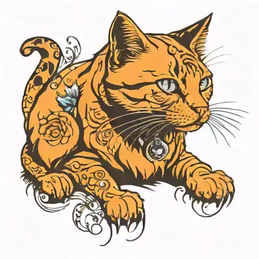 orange cat who passed away rip  tattoo design idea