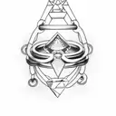 diamond and handcuffs  tattoo design idea