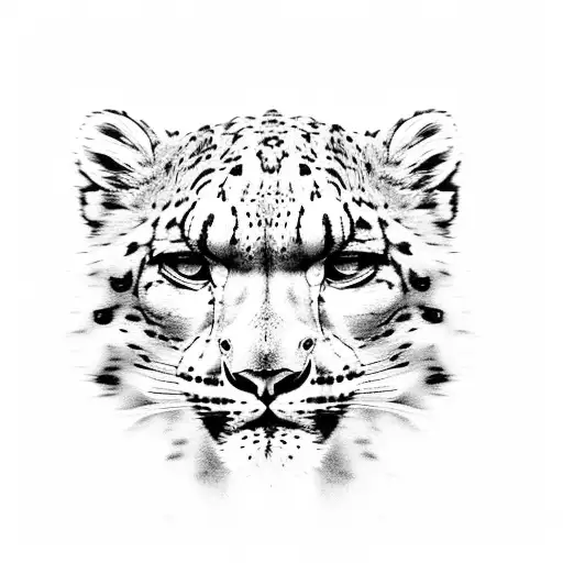 snow leopard headdress tattoo design idea