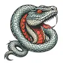 evil snake looking to the side tattoo design idea