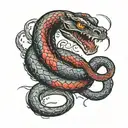 evil snake looking to the side tattoo design idea