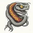 evil snake looking to the side tattoo design idea