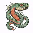evil snake looking to the side tattoo design idea
