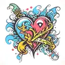 Herz tattoo design idea