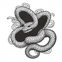 evil snake looking to the side tattoo design idea