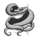 evil snake looking to the side tattoo design idea