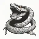 evil snake looking to the side tattoo design idea