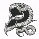 evil snake looking to the side tattoo design idea