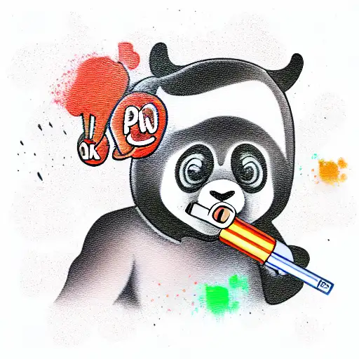 panda smoking tattoo design idea