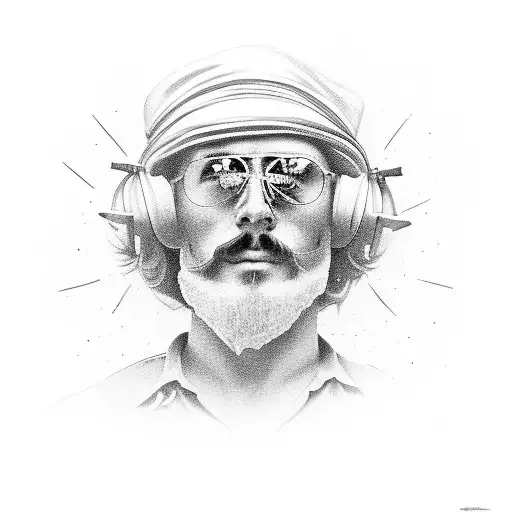 the hippies and the cowboys tattoo design idea