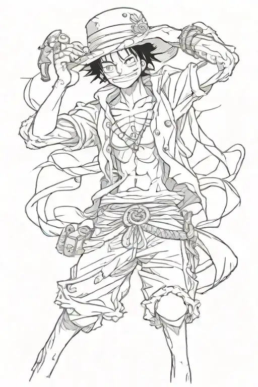 Anime character one piece anime tattoo design idea