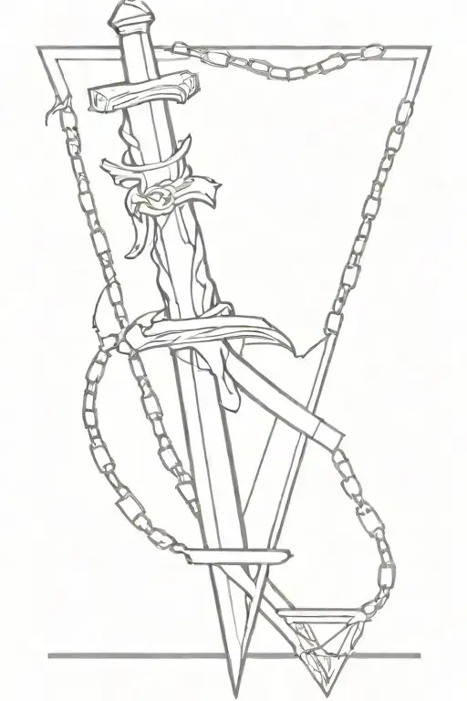 judgement chain of Kurapika with dagger at the end  tattoo design idea