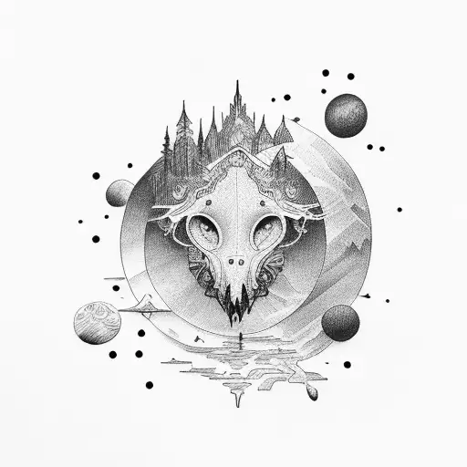 painter of sunset tattoo design idea