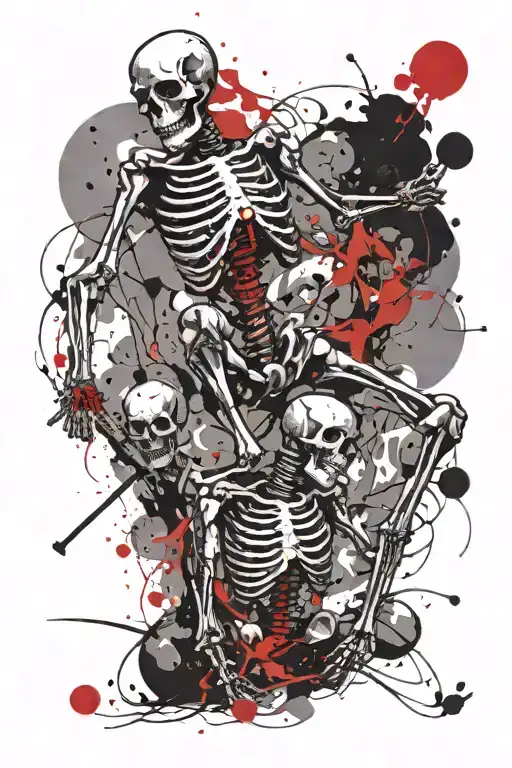 skeleton dance tattoo design idea