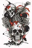 skeleton dance tattoo design idea