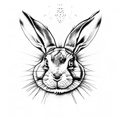 March hare Alice in Wonderland realistic  tattoo design idea