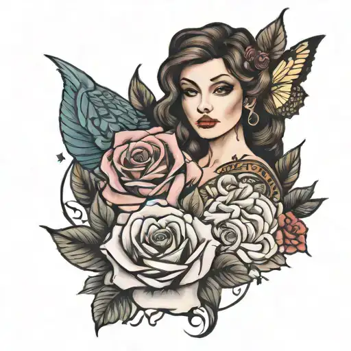 Sofia with rose  tattoo design idea