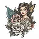 Sofia with rose  tattoo design idea