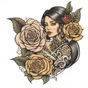 Sofia with rose  tattoo design idea