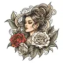Sofia with rose  tattoo design idea