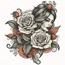Sofia with rose  tattoo design idea