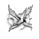 raven with broken wing tattoo design idea