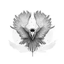 raven with broken wing tattoo design idea