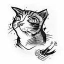 cat zombie tattoo design idea