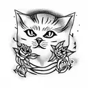 cat zombie tattoo design idea