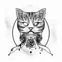 cat zombie tattoo design idea